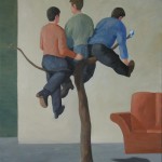 Flucht, 2004, Öl/LW, 75x86 cm